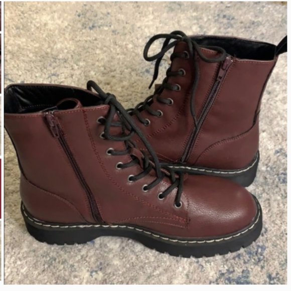 Sincerly Jules Shoes - Sincerely Jules Harley combat boots SZ 10 Burgundy